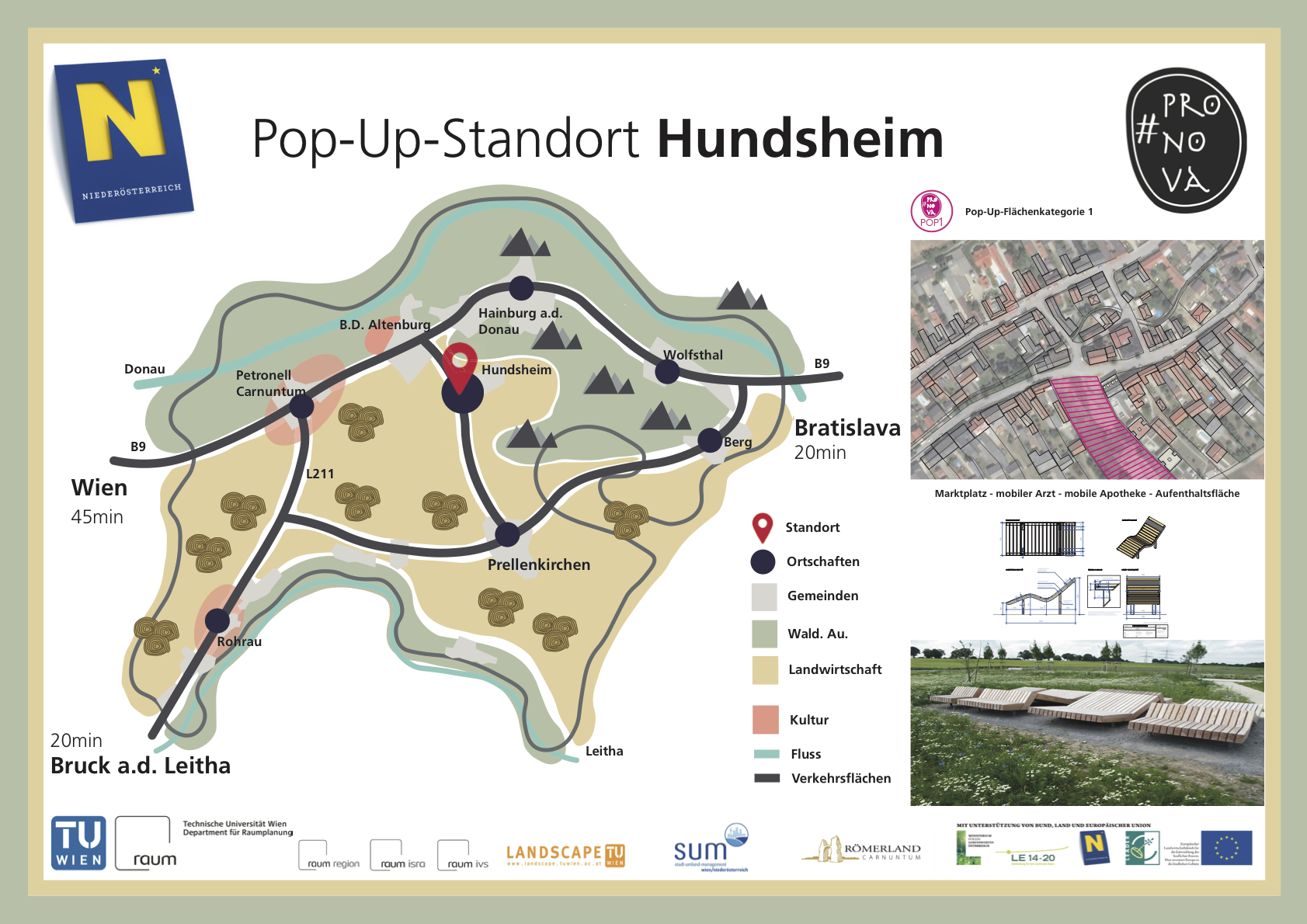 "Schild Pop-Up-Standort Hundsheim"